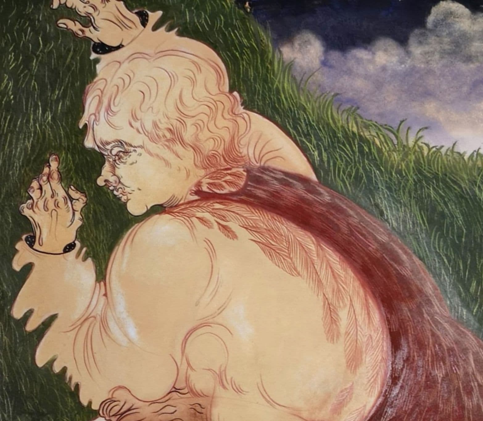 Plum Cloutman | Sweeney | soft pastel, oil pastel, oil and coloured pencil on watercolour